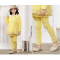 New Design And Hot Wholesale Girl Lace Skinny Bowknot Solid Dress Pants